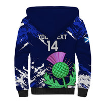 Custom Scotland Rugby Sherpa Hoodie World Cup 2023 Go Scottish Thistle Grunge Style - Wonder Print Shop