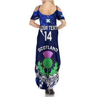 Custom Scotland Rugby Summer Maxi Dress World Cup 2023 Go Scottish Thistle Grunge Style - Wonder Print Shop
