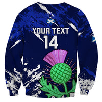 Custom Scotland Rugby Sweatshirt World Cup 2023 Go Scottish Thistle Grunge Style - Wonder Print Shop