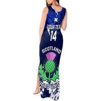 Custom Scotland Rugby Tank Maxi Dress World Cup 2023 Go Scottish Thistle Grunge Style - Wonder Print Shop