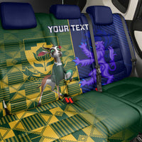 Custom South Africa And Scotland Rugby Back Car Seat Cover Springboks Thistle Together - Wonder Print Shop