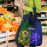 Custom South Africa And Scotland Rugby Grocery Bag Springboks Thistle Together