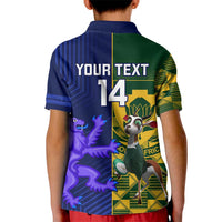 Custom South Africa And Scotland Rugby Kid Polo Shirt Springboks Thistle Together - Wonder Print Shop