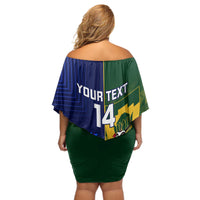Custom South Africa And Scotland Rugby Off Shoulder Short Dress Springboks Thistle Together - Wonder Print Shop
