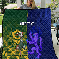 Custom South Africa And Scotland Rugby Quilt Springboks Thistle Together - Wonder Print Shop