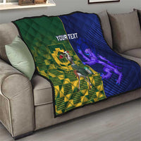 Custom South Africa And Scotland Rugby Quilt Springboks Thistle Together - Wonder Print Shop