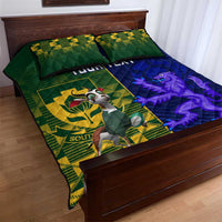 Custom South Africa And Scotland Rugby Quilt Bed Set Springboks Thistle Together - Wonder Print Shop