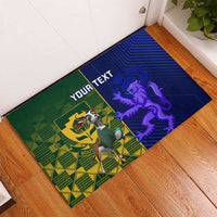 Custom South Africa And Scotland Rugby Rubber Doormat Springboks Thistle Together - Wonder Print Shop