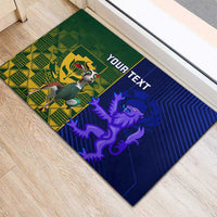 Custom South Africa And Scotland Rugby Rubber Doormat Springboks Thistle Together - Wonder Print Shop