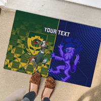 Custom South Africa And Scotland Rugby Rubber Doormat Springboks Thistle Together - Wonder Print Shop
