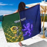 Custom South Africa And Scotland Rugby Sarong Springboks Thistle Together - Wonder Print Shop