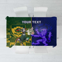 Custom South Africa And Scotland Rugby Tablecloth Springboks Thistle Together - Wonder Print Shop