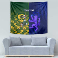 Custom South Africa And Scotland Rugby Tapestry Springboks Thistle Together - Wonder Print Shop