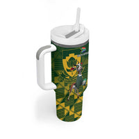 South Africa And Scotland Rugby Tumbler With Handle Springboks Thistle Together - Wonder Print Shop