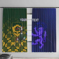 Custom South Africa And Scotland Rugby Window Curtain Springboks Thistle Together - Wonder Print Shop