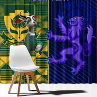 Custom South Africa And Scotland Rugby Window Curtain Springboks Thistle Together - Wonder Print Shop
