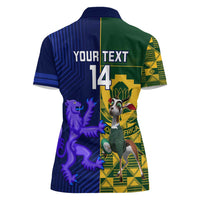 Custom South Africa And Scotland Rugby Women Polo Shirt Springboks Thistle Together - Wonder Print Shop