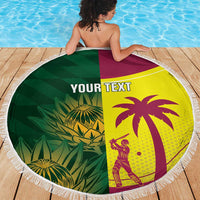 South Africa West Indies Cricket Custom Beach Blanket Proteas Windies Together - Wonder Print Shop