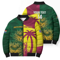 South Africa West Indies Cricket Custom Bomber Puffer Jacket Proteas Windies Together - Wonder Print Shop