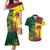 South Africa West Indies Cricket Custom Couples Matching Mermaid Dress and Hawaiian Shirt Proteas Windies Together - Wonder Print Shop
