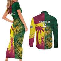 South Africa West Indies Cricket Custom Couples Matching Short Sleeve Bodycon Dress and Long Sleeve Button Shirt Proteas Windies Together - Wonder Print Shop