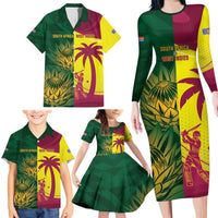 South Africa West Indies Cricket Custom Family Matching Long Sleeve Bodycon Dress and Hawaiian Shirt Proteas Windies Together - Wonder Print Shop