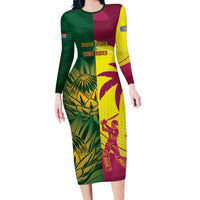 South Africa West Indies Cricket Custom Family Matching Long Sleeve Bodycon Dress and Hawaiian Shirt Proteas Windies Together - Wonder Print Shop