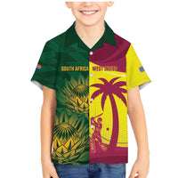 South Africa West Indies Cricket Custom Family Matching Mermaid Dress and Hawaiian Shirt Proteas Windies Together - Wonder Print Shop