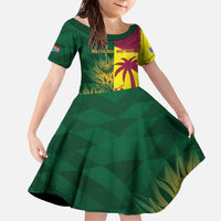 South Africa West Indies Cricket Custom Family Matching Off The Shoulder Long Sleeve Dress and Hawaiian Shirt Proteas Windies Together - Wonder Print Shop