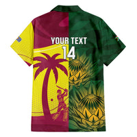 South Africa West Indies Cricket Custom Family Matching Off Shoulder Maxi Dress and Hawaiian Shirt Proteas Windies Together - Wonder Print Shop