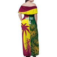 South Africa West Indies Cricket Custom Family Matching Off Shoulder Maxi Dress and Hawaiian Shirt Proteas Windies Together - Wonder Print Shop