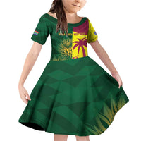 South Africa West Indies Cricket Custom Family Matching Off Shoulder Short Dress and Hawaiian Shirt Proteas Windies Together - Wonder Print Shop