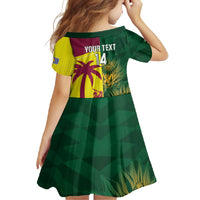 South Africa West Indies Cricket Custom Family Matching Short Sleeve Bodycon Dress and Hawaiian Shirt Proteas Windies Together - Wonder Print Shop