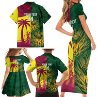 South Africa West Indies Cricket Custom Family Matching Short Sleeve Bodycon Dress and Hawaiian Shirt Proteas Windies Together - Wonder Print Shop