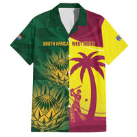 South Africa West Indies Cricket Custom Family Matching Tank Maxi Dress and Hawaiian Shirt Proteas Windies Together - Wonder Print Shop