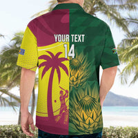 South Africa West Indies Cricket Custom Hawaiian Shirt Proteas Windies Together - Wonder Print Shop
