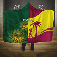 South Africa West Indies Cricket Custom Hooded Blanket Proteas Windies Together - Wonder Print Shop
