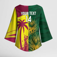 South Africa West Indies Cricket Custom Kimono Sleeve Blouse Proteas Windies Together - Wonder Print Shop