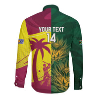 South Africa West Indies Cricket Custom Long Sleeve Button Shirt Proteas Windies Together - Wonder Print Shop