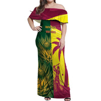 South Africa West Indies Cricket Custom Off Shoulder Maxi Dress Proteas Windies Together - Wonder Print Shop