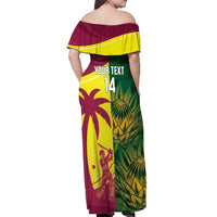South Africa West Indies Cricket Custom Off Shoulder Maxi Dress Proteas Windies Together - Wonder Print Shop
