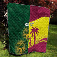 South Africa West Indies Cricket Custom Quilt Proteas Windies Together - Wonder Print Shop