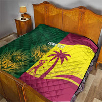 South Africa West Indies Cricket Custom Quilt Proteas Windies Together - Wonder Print Shop