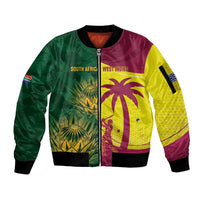 South Africa West Indies Cricket Custom Sleeve Zip Bomber Jacket Proteas Windies Together - Wonder Print Shop