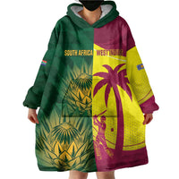 South Africa West Indies Cricket Custom Wearable Blanket Hoodie Proteas Windies Together - Wonder Print Shop