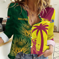 South Africa West Indies Cricket Custom Women Casual Shirt Proteas Windies Together - Wonder Print Shop
