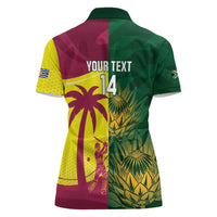 South Africa West Indies Cricket Custom Women Polo Shirt Proteas Windies Together - Wonder Print Shop