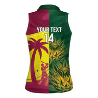 South Africa West Indies Cricket Custom Women Sleeveless Polo Shirt Proteas Windies Together - Wonder Print Shop