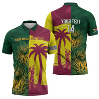 South Africa West Indies Cricket Custom Zipper Polo Shirt Proteas Windies Together - Wonder Print Shop