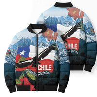 Chile Fiestas Patrias Bomber Puffer Jacket Andean Condor Andes Mountains - Wonder Print Shop